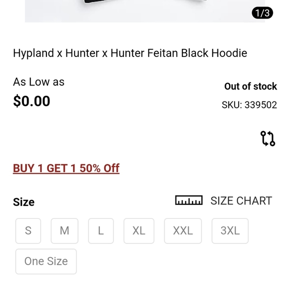 Hypland x Hunter x Hunter Feitan Hoodie Black Sweater Medium - Picture 2 of 8